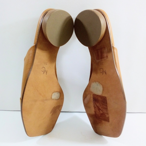 M.Gemi Ilaria Women 8.5 US 39 EU Open Toe Brown Leather Italian Mule Heels - Picture 7 of 9